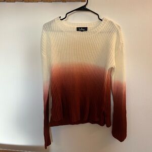 Lulus small sweater “dip into it brick red dye ribbed sweater”
